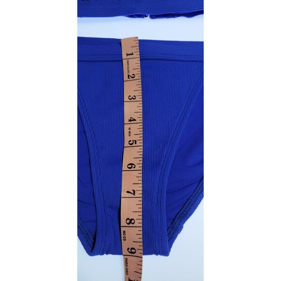 Robin Piccone Bikini Swim Top M Color Blue   Bottom  Mid Rise Solid  Sz M#17 - Picture 6 of 8